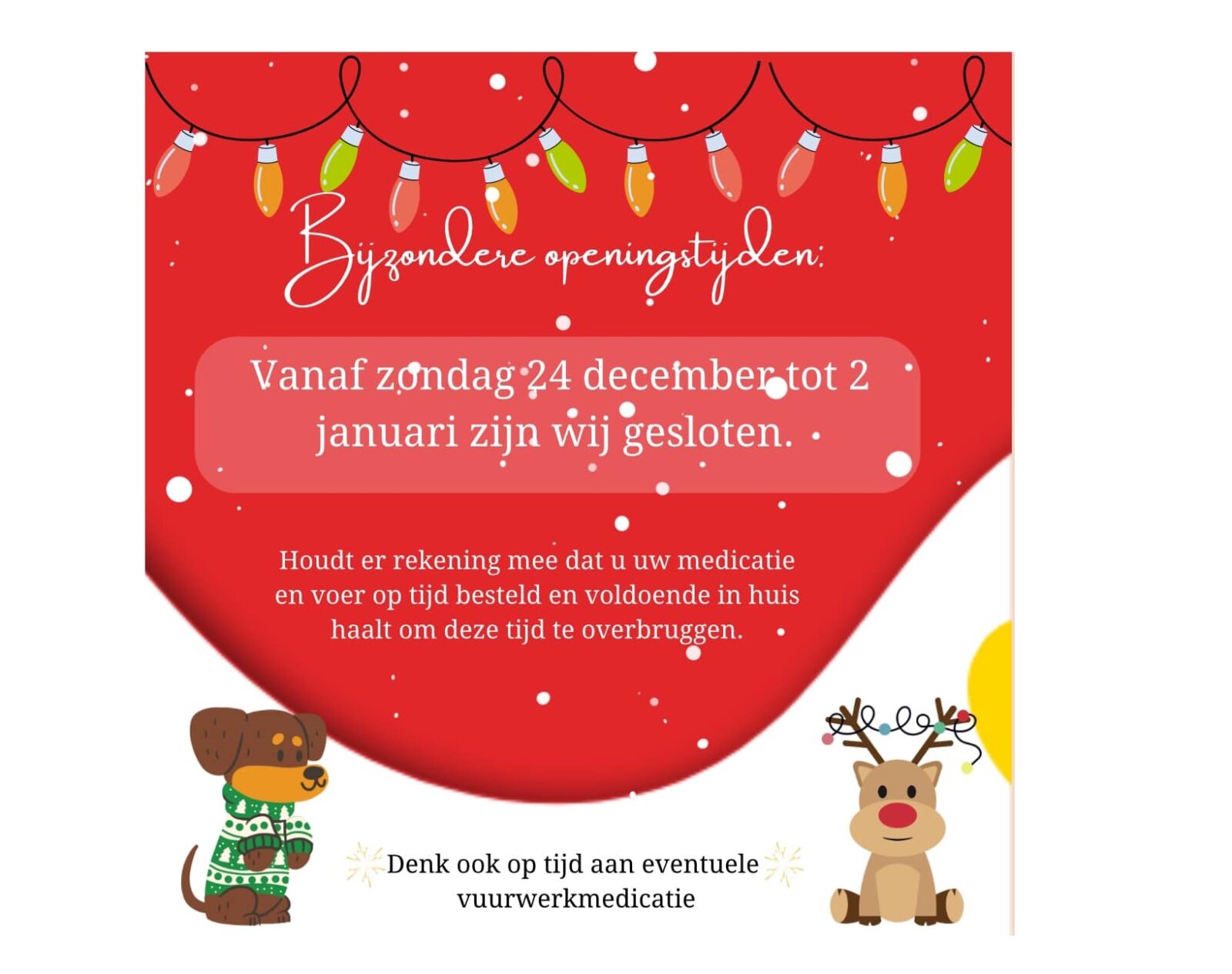Gewijzigde openingstijden tussen kerst en oud en nieuw! DAP Laakkwartier